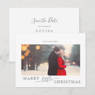 Minimal Silver Heiraten Save the Date Feiertagskarte