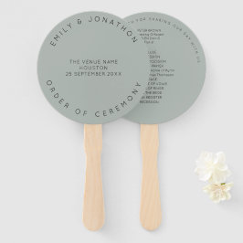 Minimal Silvery Sage Green Custom Wedding Fächer