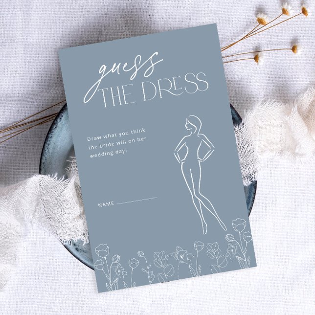 Minimal Simple Dusty Blue Brautparty Game (Von Creator hochgeladen)