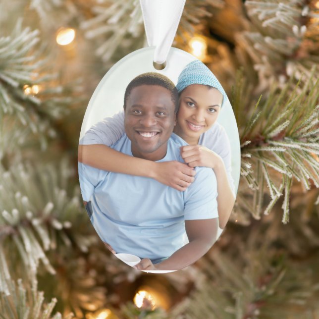 Minimal Simple Family Foto Weihnachten Ornament (Baum)