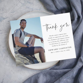 Minimal Simple Funeral Memorial Foto Vielen Dank Magnetkarte