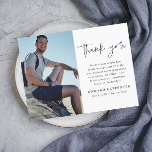 Minimal Simple Funeral Memorial Foto Vielen Dank Magnetkarte