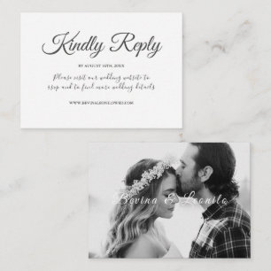 Minimal Simple Great Vibes Script Wedding Website Begleitkarte