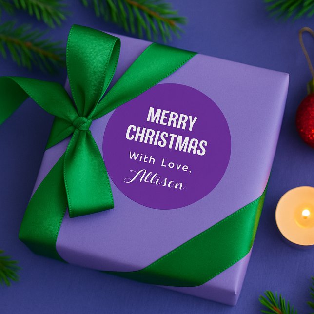 Minimal Simple Modern Chic Typography Christmas Runder Aufkleber (Von Creator hochgeladen)