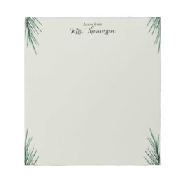 Minimal Simple Palm Floral Teacher Notepad Notizblock