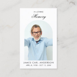 Minimal Simple Photo Arch Memorial Prayer Card Visitenkarte