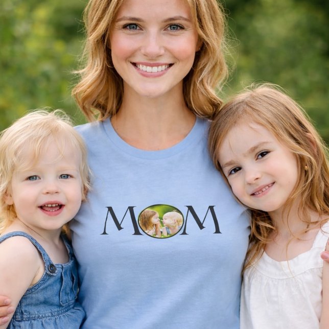 Minimal Simple Photo Navy MOM Mother's Day Gift  T-Shirt (Von Creator hochgeladen)