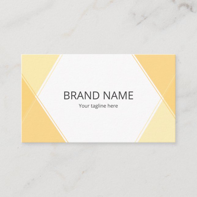 Minimal Simple Pop Yellow Orange Line Frame Visitenkarte (Vorderseite)
