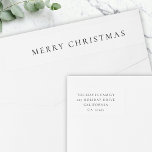 Minimal Simple White Christmas Rücksendeadresse<br><div class="desc">Eine stilvolle minimale Urlaubsumwicklung rund um das Retourenlabel mit klassischer Typografie "Frohe Weihnachten" in schwarz auf einem sauberen,  weißen Hintergrund. Der Text kann leicht für eine persönliche Touch angepasst werden. Ein einfaches,  minimalistisches und zeitgenössisches Weihnachtsdesign,  das sich in dieser Urlaubssaison auszeichnet!</div>