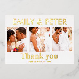 Minimal Skript 4 Foto Hochzeit danke Karte