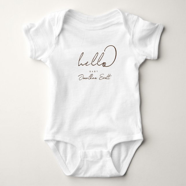 Minimal Skript Hallo Baby  Strampler (Vorderseite)
