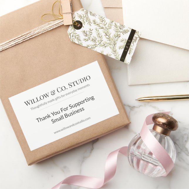 Minimal Small Business Rechteckiger Aufkleber (Schenken)