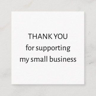 Minimal Small Business Thank You Business Card Quadratische Visitenkarte