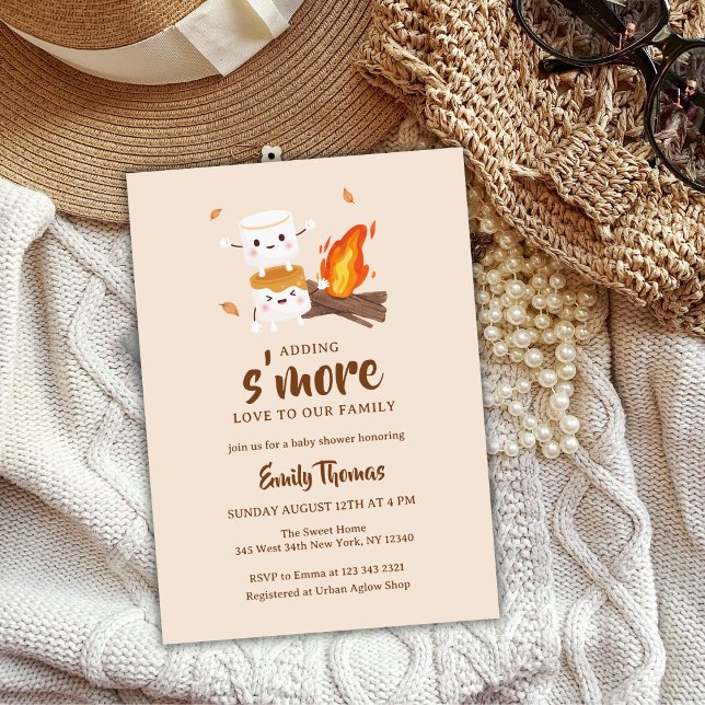 Minimal S'more Liebe Rustikale Campfeuerdusche Einladung (Minimal S'more Love Rustic Campfire Baby Shower Invitation)