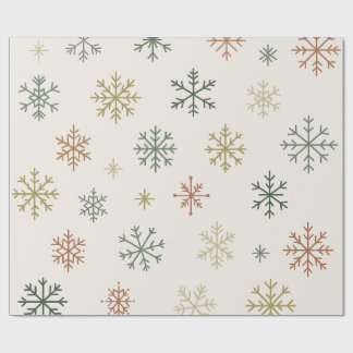 Minimal Snowflakes Seamless Pattern Geschenkpapier