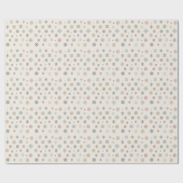 Minimal Snowflakes Seamless Pattern Geschenkpapier (Flach)