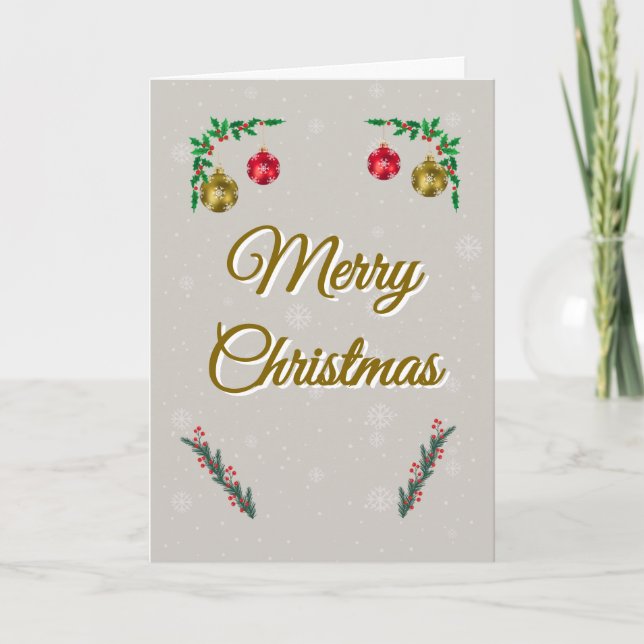 Minimal Snowy Christmas Folded Greeting Card Karte (Vorderseite)