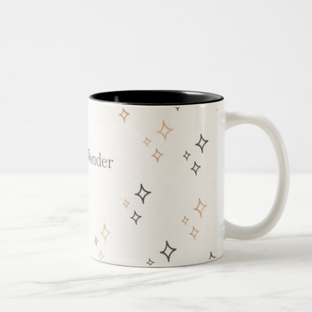 Minimal Sparkle Star Pattern for Everyday Products Zweifarbige Tasse (Rechts)