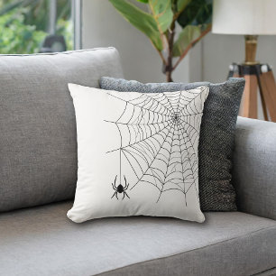 Minimal Spider Web und Hang Spider Halloween Kissen