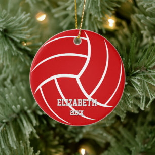 Minimal Sport Rot-Mädchen Jungen Volleyball Keramik Ornament