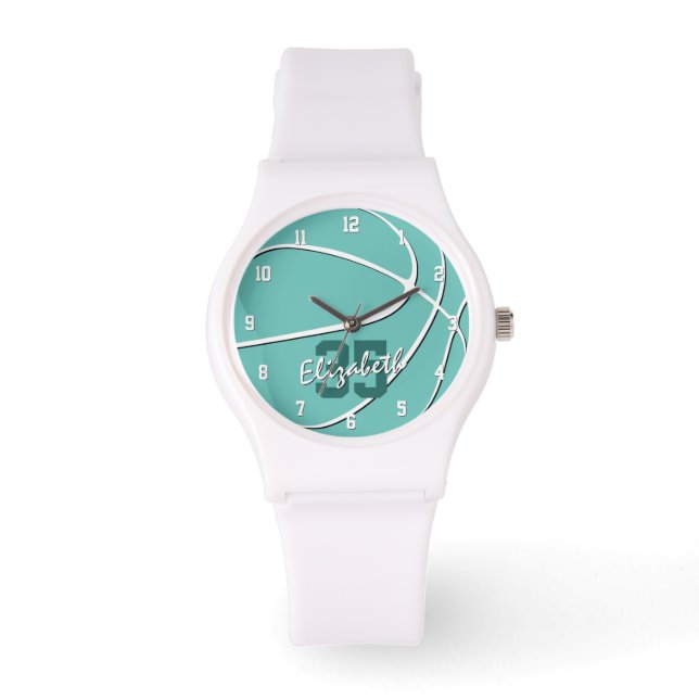 Minimal sportliche Girls aquamarin oder JEDER Bask Armbanduhr (Vorderseite)