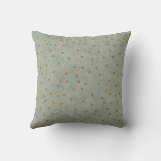 Minimal Star Pattern Throw Pillow in Sage Green Kissen (Rückseite)