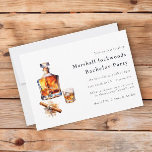 Minimal stilvolle moderne Bachelor Party Einladung