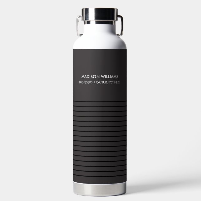 Minimal Stilvolle Trendy Moderne Wasserflasche Trinkflasche (Vorderseite)