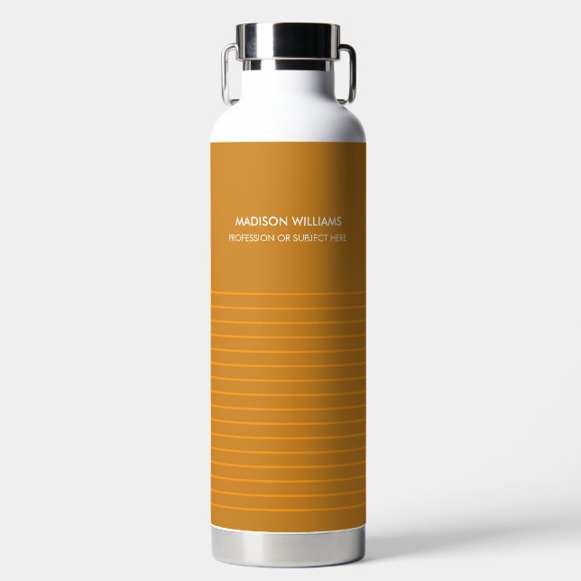 Minimal Stilvolle Trendy Moderne Wasserflasche Trinkflasche (Vorderseite)