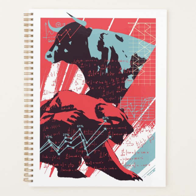 Minimal Stock Market Bull Bear Chart Planer (Vorderseite)