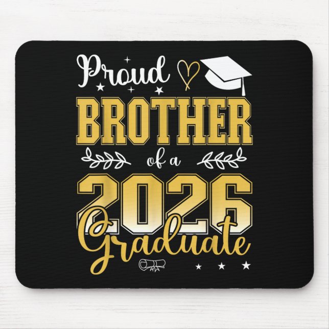 Minimal stolzer Bruder Abschlussklasse 2026 Mousepad (Vorne)
