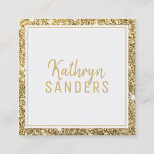 MINIMAL STYLISH Glitzer Quadratische Visitenkarte