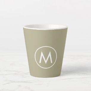 Minimal Stylish Sage Green Monogram Milchtasse