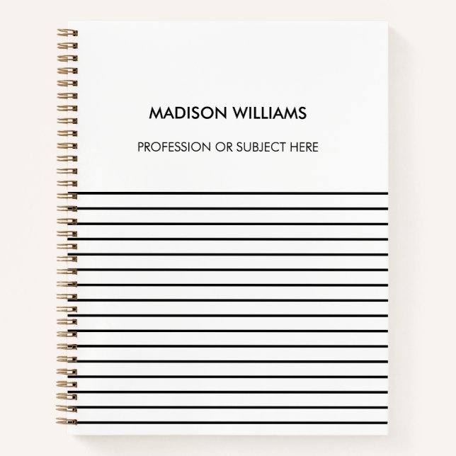Minimal Stylish und trendy Modern Notebook Notizbuch (Vorderseite)