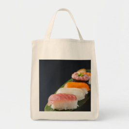 Minimal Sushi Elegance Tote – Nigiri on Leaf Tragetasche