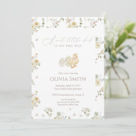 Minimal Sweet Little Chick Baby Shower Einladung