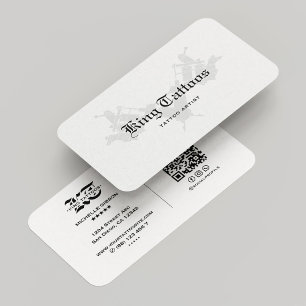 Minimal Tattooist Tattoo Artist Modern Goth White Visitenkarte