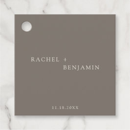 Minimal Taupe Wedding Elegant Personalized Geschenkanhänger
