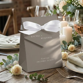 Minimal Taupe Wedding Elegant Personalized Geschenkschachtel