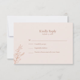 Minimal Terracotta Botanical RSVP Card