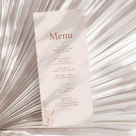 Minimal Terracotta Botanical Wedding Menu Menükarte