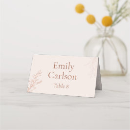 Minimal Terracotta Botanical Wedding Place Card Platzkarte