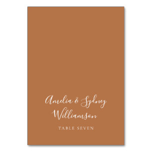 Minimal Terracotta Script Individuelle Name Platzk Tischnummer