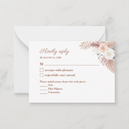 Minimal Terracotta Wasserfarben Blume Hochzeit RSV Mitteilungskarte