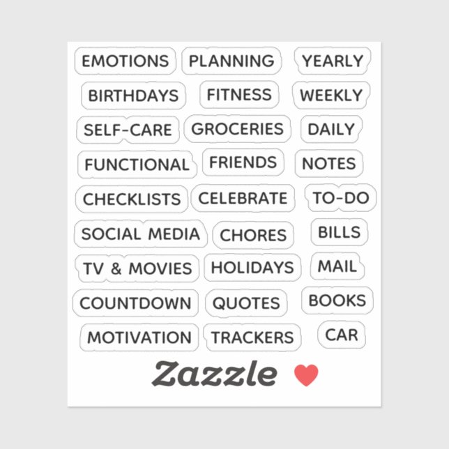 Minimal Text Planner Tab Label Binder Divider Tab (Blatt)