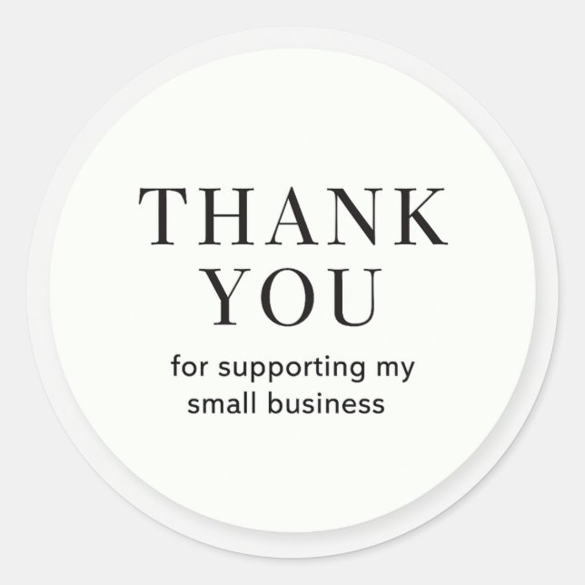 Minimal thank you small business sticker (Vorderseite)