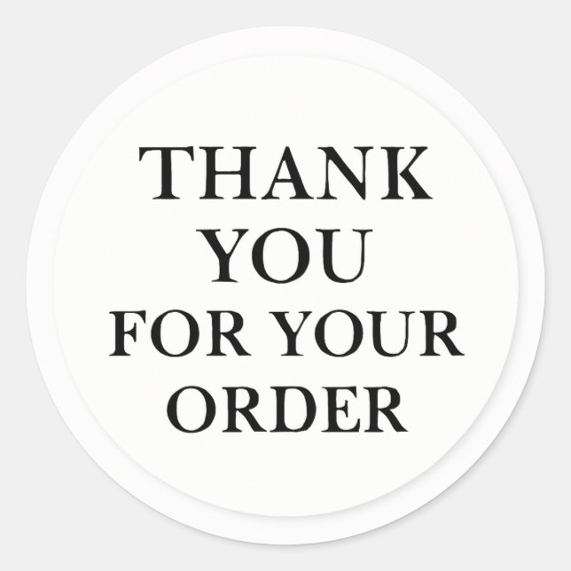 Minimal thanks for your order sticker (Vorderseite)