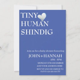 Minimal Tiny Human Shindig Funny Co-ed Baby Dusche Einladung