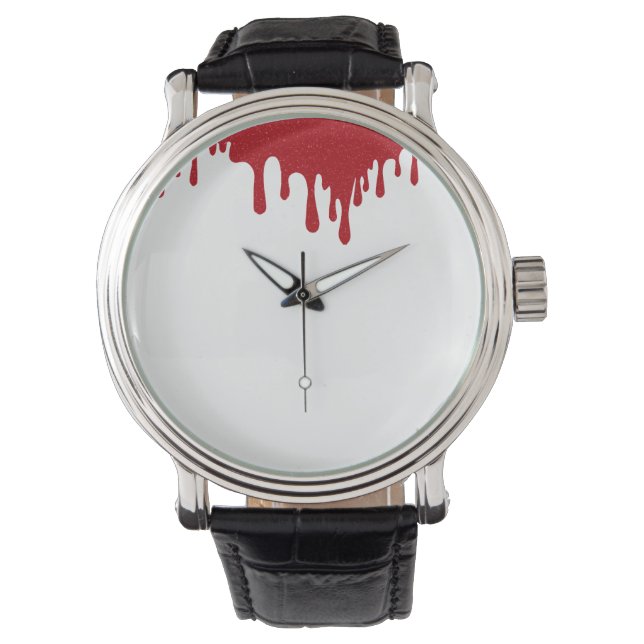 Minimal Tomato Red Drip Custom Watch Armbanduhr (Vorderseite)