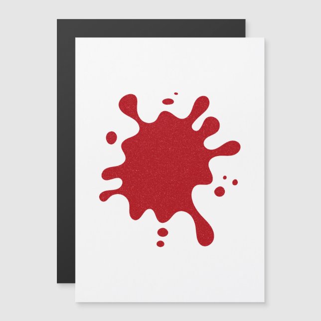 Minimal Tomato Red Splash Magnetic Card (Custom) Magneteinladung (Vorne/Hinten)